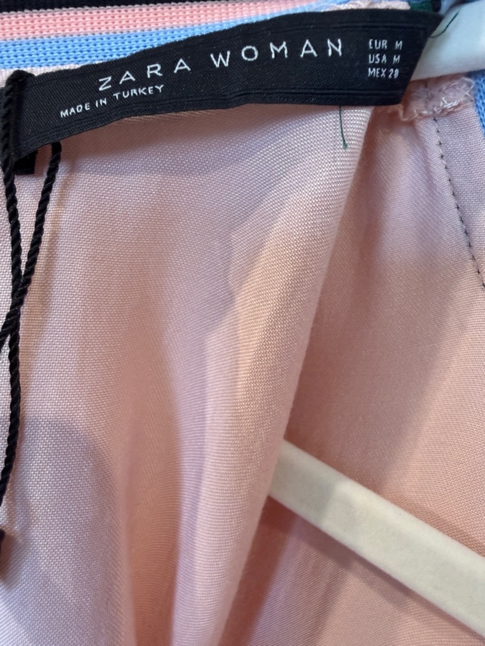 Zara Dusty Pink Maxi Dress with Striped Neck Trim - Picture 8 of 10